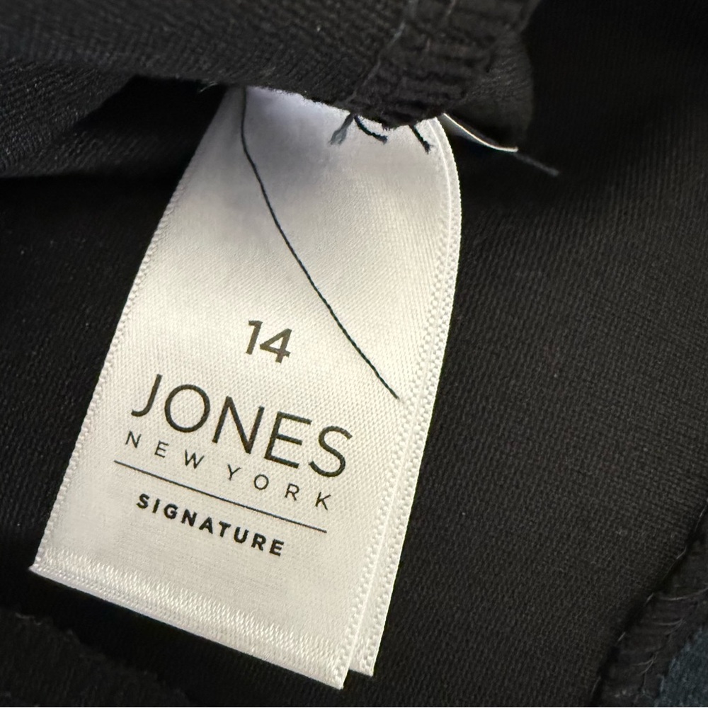 Jones New York Dark Navy Long-Sleeve Wrap Style Zip Dress Women size 14 - Picture 8 of 14